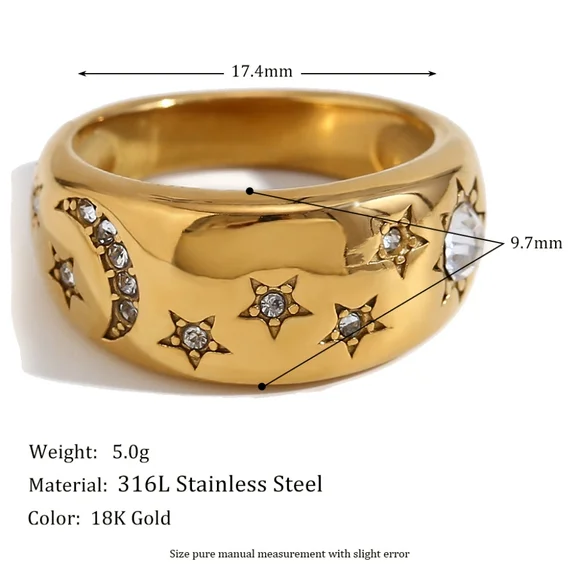 Nwt Celestial Non Tarnish Gold Ring - Picture 2 of 4